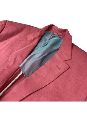 Ibiza Men's Silk/Linen Summerweight 2-Button Blazer/Jacket Pink • 46L